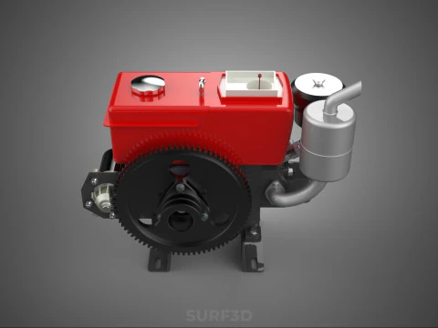 DIESEL ENGINE MACHINE MOTOR VEHICLE DYNAMO ALTERNATOR GENERATOR 3D Model