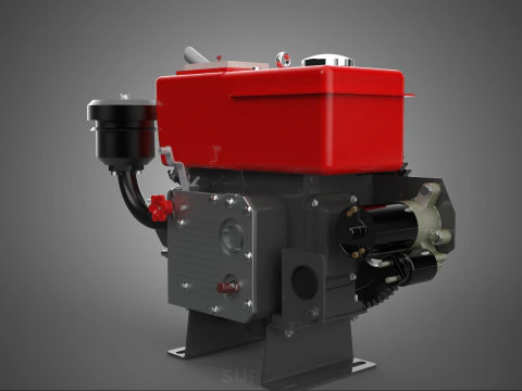 DIESEL ENGINE MACHINE MOTOR VEHICLE DYNAMO ALTERNATOR GENERATOR 3D Model