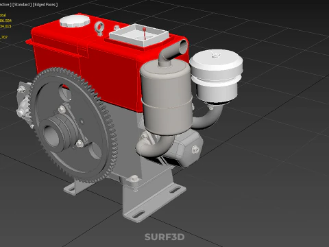 DIESEL ENGINE MACHINE MOTOR VEHICLE DYNAMO ALTERNATOR GENERATOR 3D Model