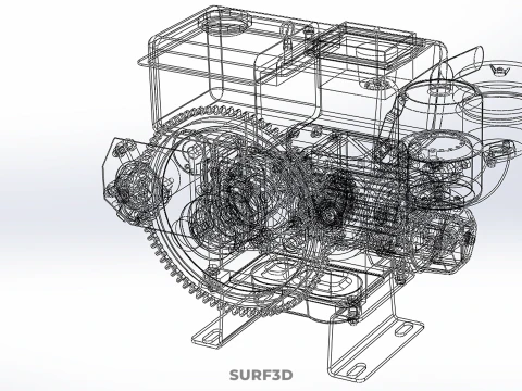 DIESEL ENGINE MACHINE MOTOR VEHICLE DYNAMO ALTERNATOR GENERATOR 3D Model