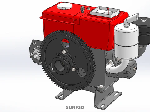 DIESEL ENGINE MACHINE MOTOR VEHICLE DYNAMO ALTERNATOR GENERATOR 3D Model