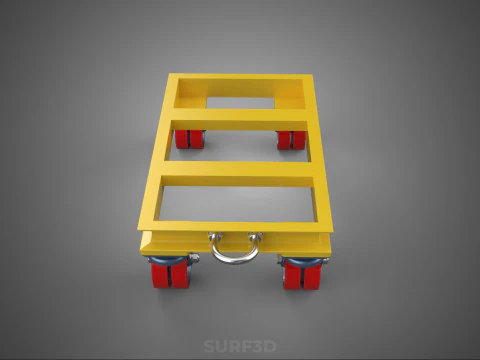 ТЯЖЕЛАЯ БУКСИРОВОЧНАЯ ТЕЛЕЖКА ПОГРУЗОЧНАЯ ТЕЛЕЖКА ПЛАТФОРМА ДЛЯ ПОДДОНОВ 3D Модель