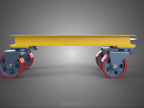 ТЯЖЕЛАЯ БУКСИРОВОЧНАЯ ТЕЛЕЖКА ПОГРУЗОЧНАЯ ТЕЛЕЖКА ПЛАТФОРМА ДЛЯ ПОДДОНОВ 3D Модель