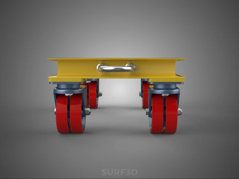 ТЯЖЕЛАЯ БУКСИРОВОЧНАЯ ТЕЛЕЖКА ПОГРУЗОЧНАЯ ТЕЛЕЖКА ПЛАТФОРМА ДЛЯ ПОДДОНОВ 3D Модель