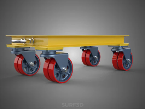 ТЯЖЕЛАЯ БУКСИРОВОЧНАЯ ТЕЛЕЖКА ПОГРУЗОЧНАЯ ТЕЛЕЖКА ПЛАТФОРМА ДЛЯ ПОДДОНОВ 3D Модель