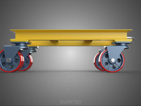 ТЯЖЕЛАЯ БУКСИРОВОЧНАЯ ТЕЛЕЖКА ПОГРУЗОЧНАЯ ТЕЛЕЖКА ПЛАТФОРМА ДЛЯ ПОДДОНОВ 3D Модель