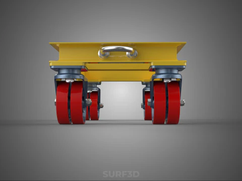 ТЯЖЕЛАЯ БУКСИРОВОЧНАЯ ТЕЛЕЖКА ПОГРУЗОЧНАЯ ТЕЛЕЖКА ПЛАТФОРМА ДЛЯ ПОДДОНОВ 3D Модель