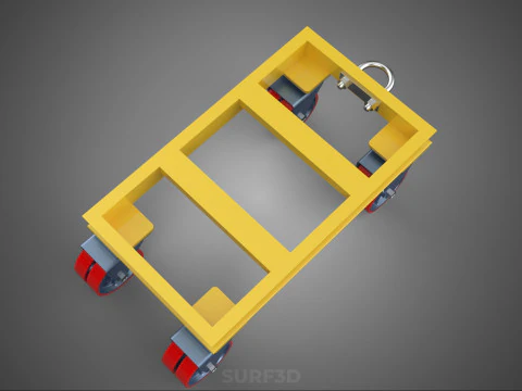 ТЯЖЕЛАЯ БУКСИРОВОЧНАЯ ТЕЛЕЖКА ПОГРУЗОЧНАЯ ТЕЛЕЖКА ПЛАТФОРМА ДЛЯ ПОДДОНОВ 3D Модель
