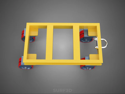ТЯЖЕЛАЯ БУКСИРОВОЧНАЯ ТЕЛЕЖКА ПОГРУЗОЧНАЯ ТЕЛЕЖКА ПЛАТФОРМА ДЛЯ ПОДДОНОВ 3D Модель