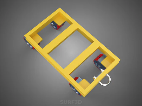 ТЯЖЕЛАЯ БУКСИРОВОЧНАЯ ТЕЛЕЖКА ПОГРУЗОЧНАЯ ТЕЛЕЖКА ПЛАТФОРМА ДЛЯ ПОДДОНОВ 3D Модель