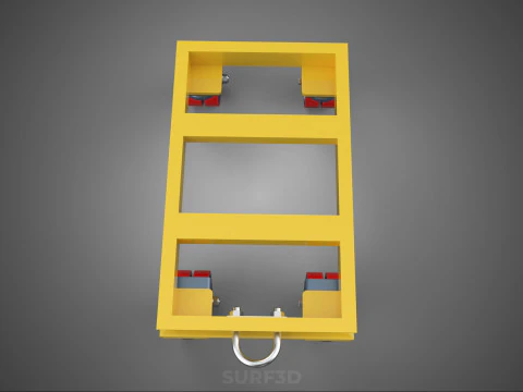 ТЯЖЕЛАЯ БУКСИРОВОЧНАЯ ТЕЛЕЖКА ПОГРУЗОЧНАЯ ТЕЛЕЖКА ПЛАТФОРМА ДЛЯ ПОДДОНОВ 3D Модель