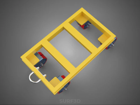ТЯЖЕЛАЯ БУКСИРОВОЧНАЯ ТЕЛЕЖКА ПОГРУЗОЧНАЯ ТЕЛЕЖКА ПЛАТФОРМА ДЛЯ ПОДДОНОВ 3D Модель