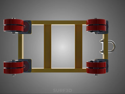 ТЯЖЕЛАЯ БУКСИРОВОЧНАЯ ТЕЛЕЖКА ПОГРУЗОЧНАЯ ТЕЛЕЖКА ПЛАТФОРМА ДЛЯ ПОДДОНОВ 3D Модель