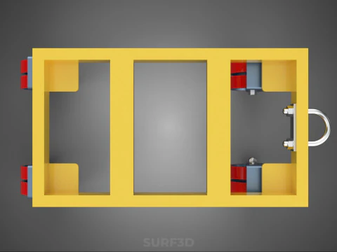 ТЯЖЕЛАЯ БУКСИРОВОЧНАЯ ТЕЛЕЖКА ПОГРУЗОЧНАЯ ТЕЛЕЖКА ПЛАТФОРМА ДЛЯ ПОДДОНОВ 3D Модель