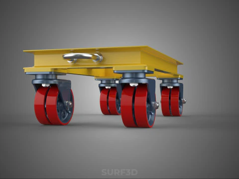 ТЯЖЕЛАЯ БУКСИРОВОЧНАЯ ТЕЛЕЖКА ПОГРУЗОЧНАЯ ТЕЛЕЖКА ПЛАТФОРМА ДЛЯ ПОДДОНОВ 3D Модель