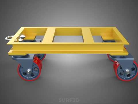 ТЯЖЕЛАЯ БУКСИРОВОЧНАЯ ТЕЛЕЖКА ПОГРУЗОЧНАЯ ТЕЛЕЖКА ПЛАТФОРМА ДЛЯ ПОДДОНОВ 3D Модель