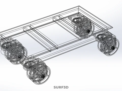ТЯЖЕЛАЯ БУКСИРОВОЧНАЯ ТЕЛЕЖКА ПОГРУЗОЧНАЯ ТЕЛЕЖКА ПЛАТФОРМА ДЛЯ ПОДДОНОВ 3D Модель