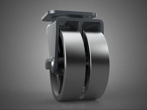 K&Oacute;ŁKO STALOWE STALOWE ZESTAW KRĘTNY PODW&Oacute;JNE KOŁA ROLKA OPONOWANA OBRĘCZ DO CIĘŻKICH DUŻYCH OBRĘCZY Model 3D