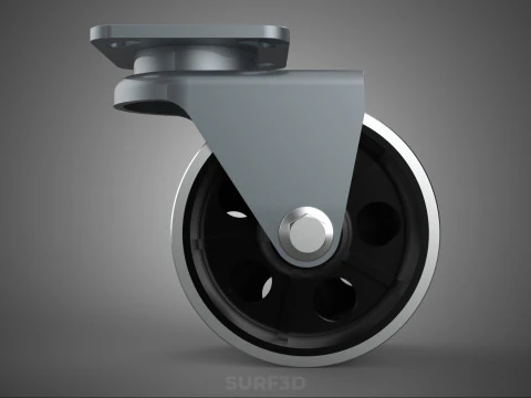 K&Oacute;ŁKO STALOWE STALOWE ZESTAW KRĘTNY PODW&Oacute;JNE KOŁA ROLKA OPONOWANA OBRĘCZ DO CIĘŻKICH DUŻYCH OBRĘCZY Model 3D