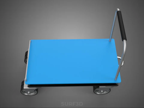 INDUSTRIAL PLATFORM DOLLY CART TROLLEY PALLET BARROW TRANSPORT 4 3D Model