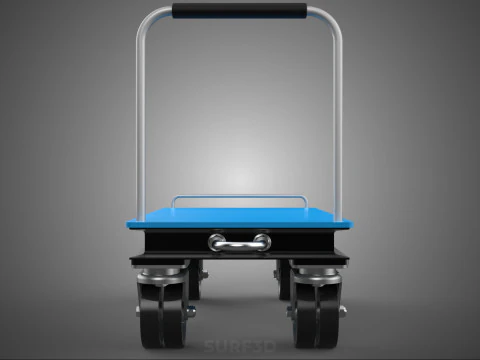 INDUSTRIAL PLATFORM DOLLY CART TROLLEY PALLET BARROW TRANSPORT 4 3D Model