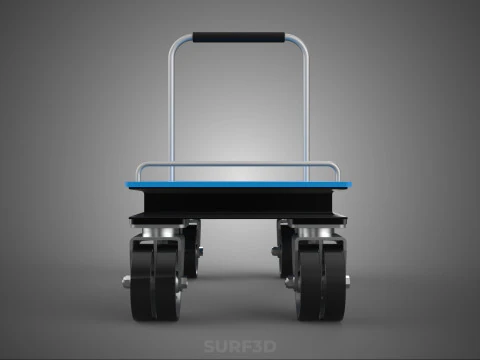 INDUSTRIAL PLATFORM DOLLY CART TROLLEY PALLET BARROW TRANSPORT 4 3D Model