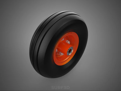 STANDARD WHEEL TIRE RIM AXLE HUB CART TROLLEY BARROW BEARING KIT 3D Model