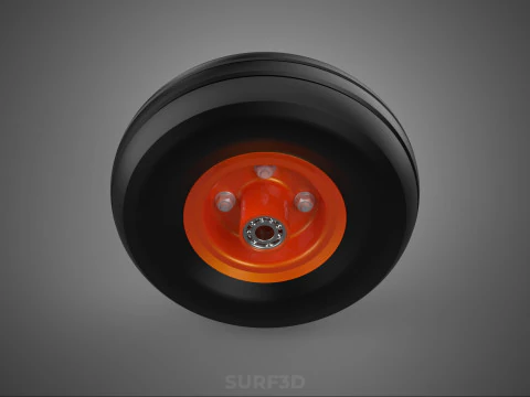 STANDARD WHEEL TIRE RIM AXLE HUB CART TROLLEY BARROW BEARING KIT 3D Model