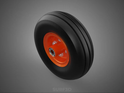 STANDARD WHEEL TIRE RIM AXLE HUB CART TROLLEY BARROW BEARING KIT 3D Model
