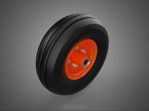 STANDARD WHEEL TIRE RIM AXLE HUB CART TROLLEY BARROW BEARING KIT 3D Model