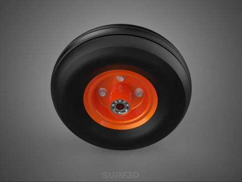 STANDARD WHEEL TIRE RIM AXLE HUB CART TROLLEY BARROW BEARING KIT 3D Model