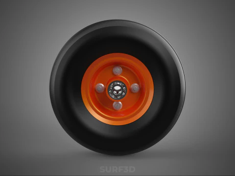 STANDARD WHEEL TIRE RIM AXLE HUB CART TROLLEY BARROW BEARING KIT 3D Model