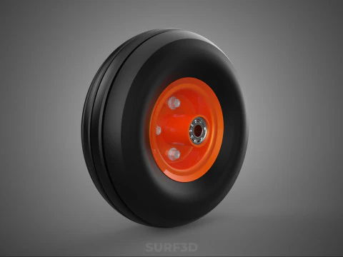 STANDARD WHEEL TIRE RIM AXLE HUB CART TROLLEY BARROW BEARING KIT 3D Model