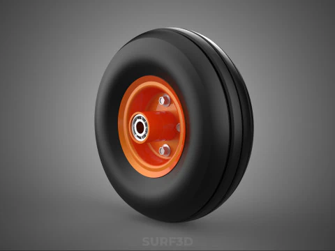 STANDARD WHEEL TIRE RIM AXLE HUB CART TROLLEY BARROW BEARING KIT 3D Model