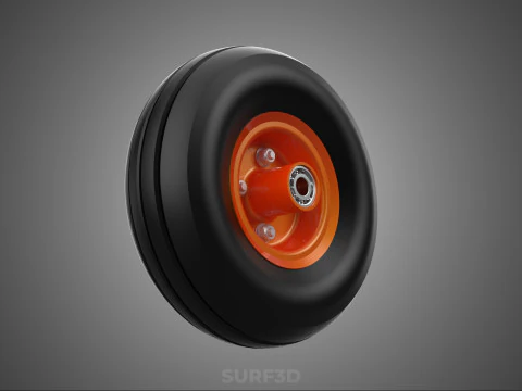 STANDARD WHEEL TIRE RIM AXLE HUB CART TROLLEY BARROW BEARING KIT 3D Model
