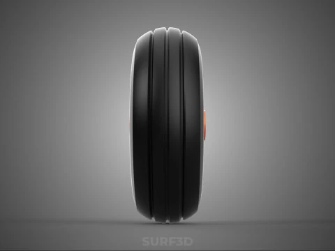 STANDARD WHEEL TIRE RIM AXLE HUB CART TROLLEY BARROW BEARING KIT 3D Model