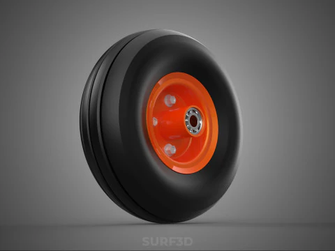 STANDARD WHEEL TIRE RIM AXLE HUB CART TROLLEY BARROW BEARING KIT 3D Model