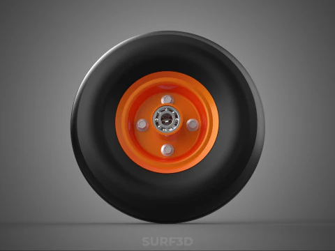 STANDARD WHEEL TIRE RIM AXLE HUB CART TROLLEY BARROW BEARING KIT 3D Model