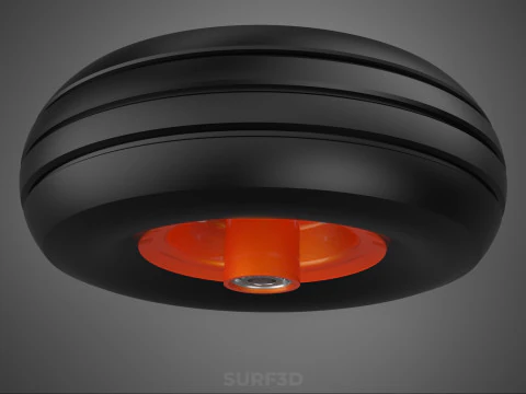 STANDARD WHEEL TIRE RIM AXLE HUB CART TROLLEY BARROW BEARING KIT 3D Model