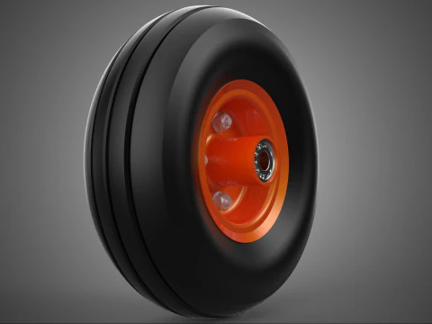 STANDARD WHEEL TIRE RIM AXLE HUB CART TROLLEY BARROW BEARING KIT 3D Model