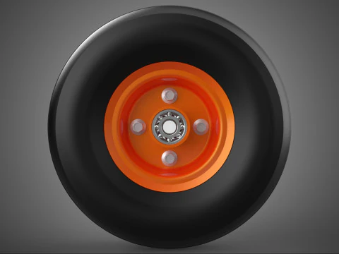 STANDARD WHEEL TIRE RIM AXLE HUB CART TROLLEY BARROW BEARING KIT 3D Model