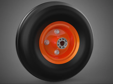 STANDARD WHEEL TIRE RIM AXLE HUB CART TROLLEY BARROW BEARING KIT 3D Model