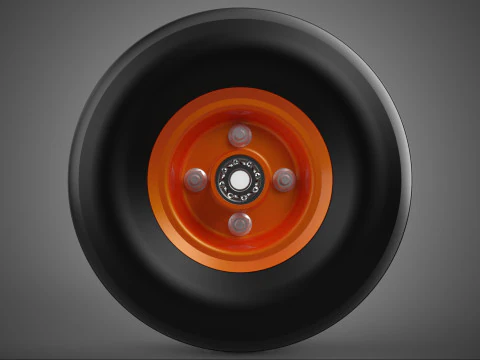 STANDARD WHEEL TIRE RIM AXLE HUB CART TROLLEY BARROW BEARING KIT 3D Model