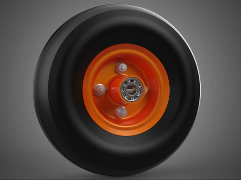 STANDARD WHEEL TIRE RIM AXLE HUB CART TROLLEY BARROW BEARING KIT 3D Model