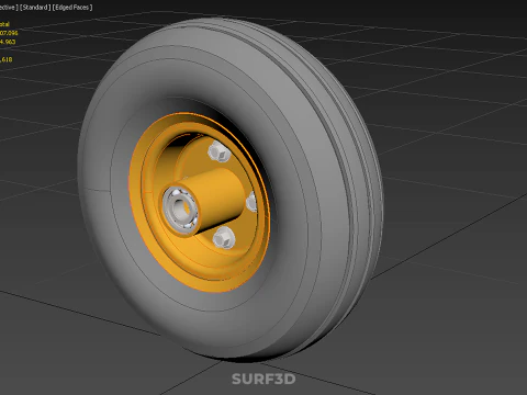 STANDARD WHEEL TIRE RIM AXLE HUB CART TROLLEY BARROW BEARING KIT 3D Model