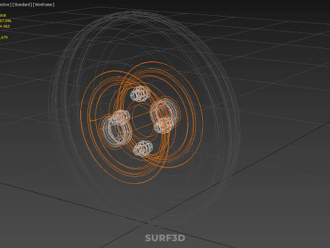 STANDARD WHEEL TIRE RIM AXLE HUB CART TROLLEY BARROW BEARING KIT 3D Model