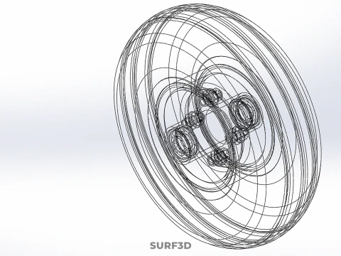 STANDARD WHEEL TIRE RIM AXLE HUB CART TROLLEY BARROW BEARING KIT 3D Model
