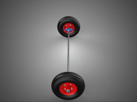 AXLE HUB ROD SHAFT WHEEL TIRE RIM CART TROLLEY BARROW BEARING 10 3D Model