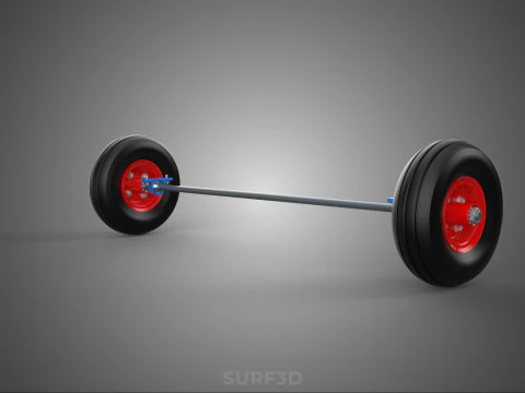 AXLE HUB ROD SHAFT WHEEL TIRE RIM CART TROLLEY BARROW BEARING 10 3D Model