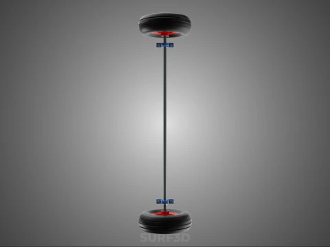 AXLE HUB ROD SHAFT WHEEL TIRE RIM CART TROLLEY BARROW BEARING 10 3D Model